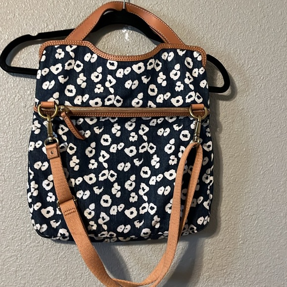 Fossil leopard print Erin Crossbody purse/bag/tote - Picture 5 of 8